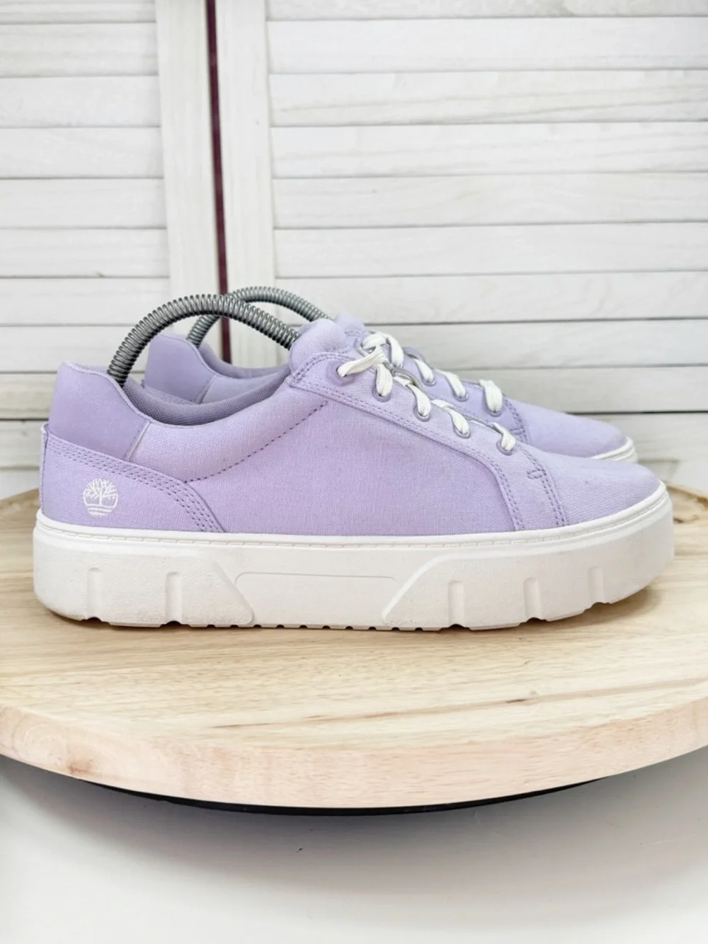 Timberland Laurel Court Low Lace Up Canvas Sneakers Lilac‎ Purple Women 9.5